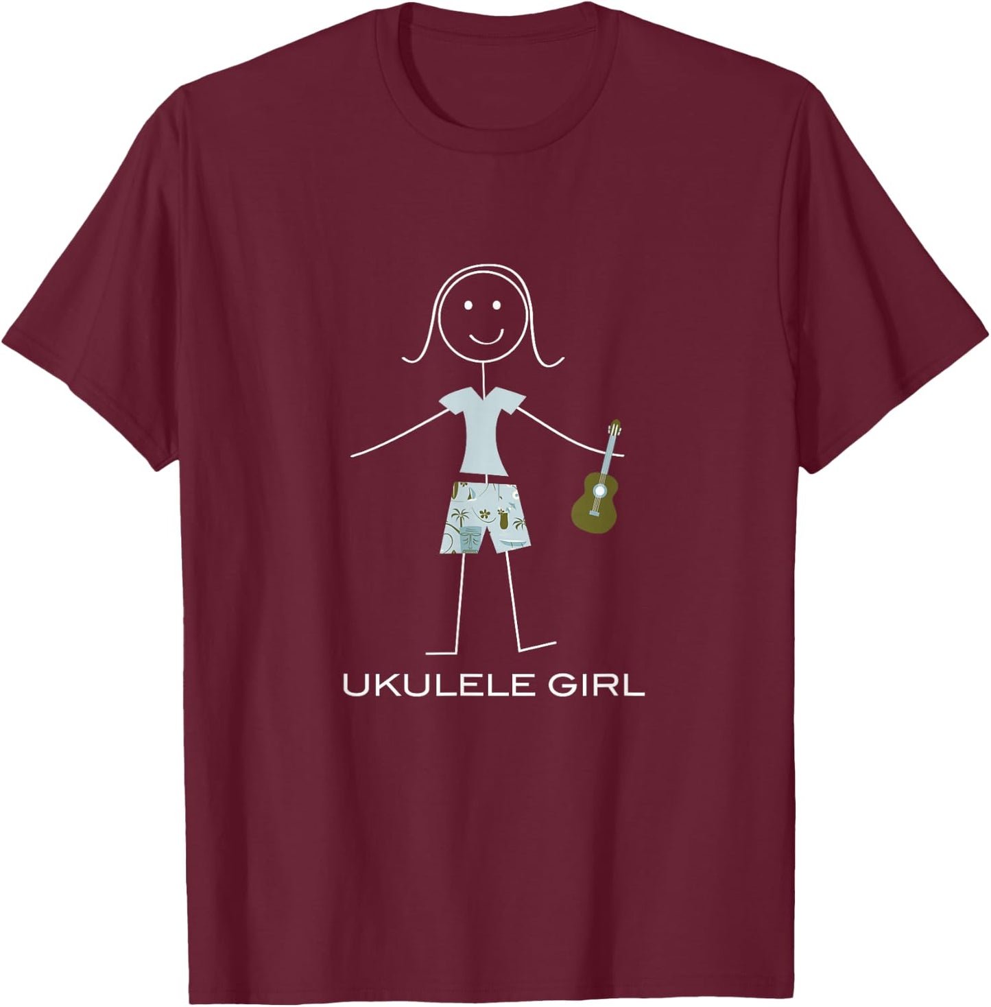 Funny Women Ukulele Girl Ukulele Player T-Shirt - T-Shirt | Maroon