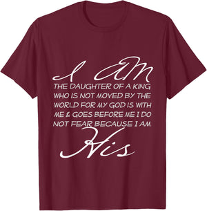 I Am His Daughter of a King Inspiring Faith Christian Women T-Shirt - T-Shirt | Maroon