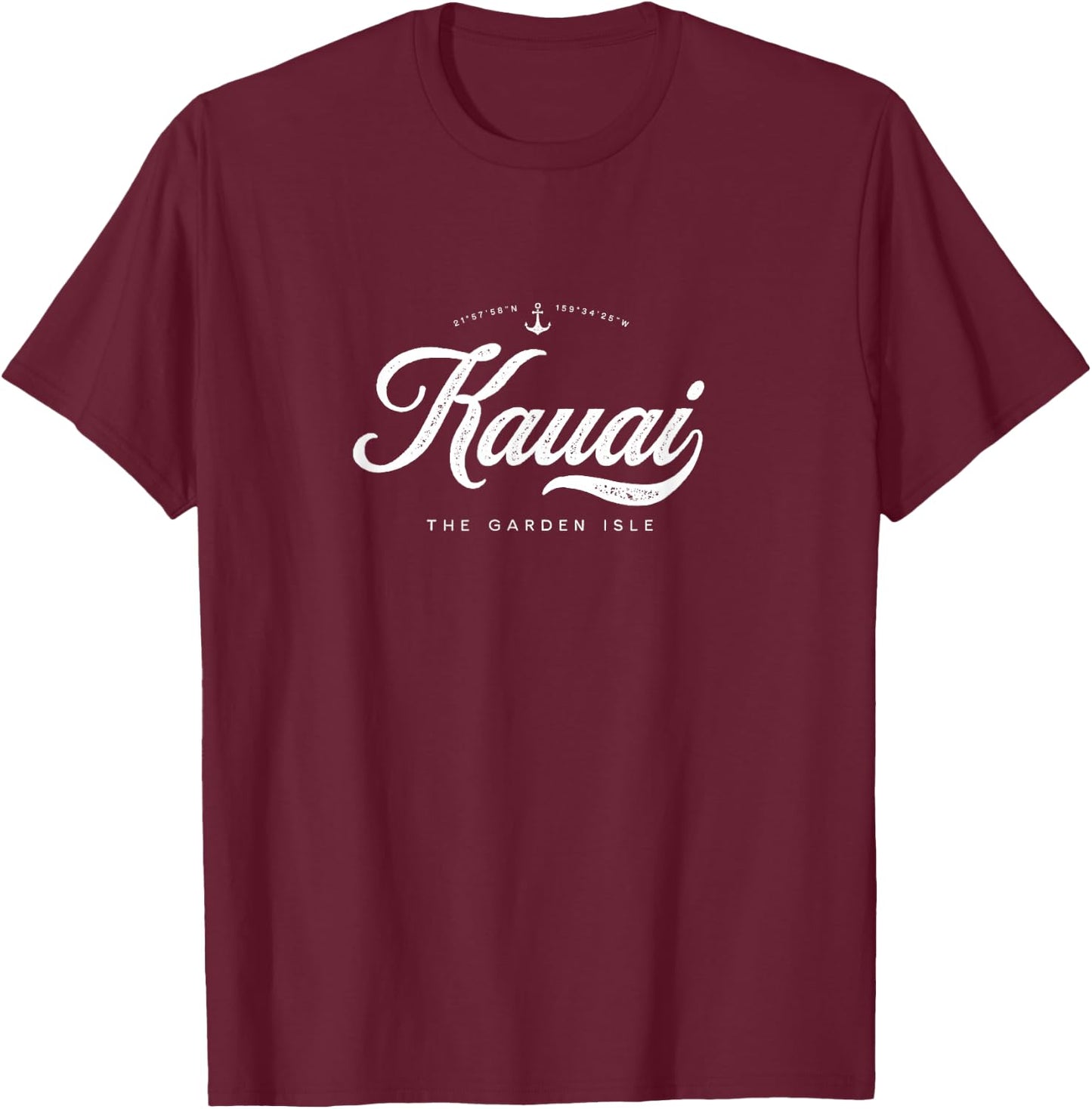 Kauai Hawaii Vintage Retro T-Shirt - T-Shirt | Maroon