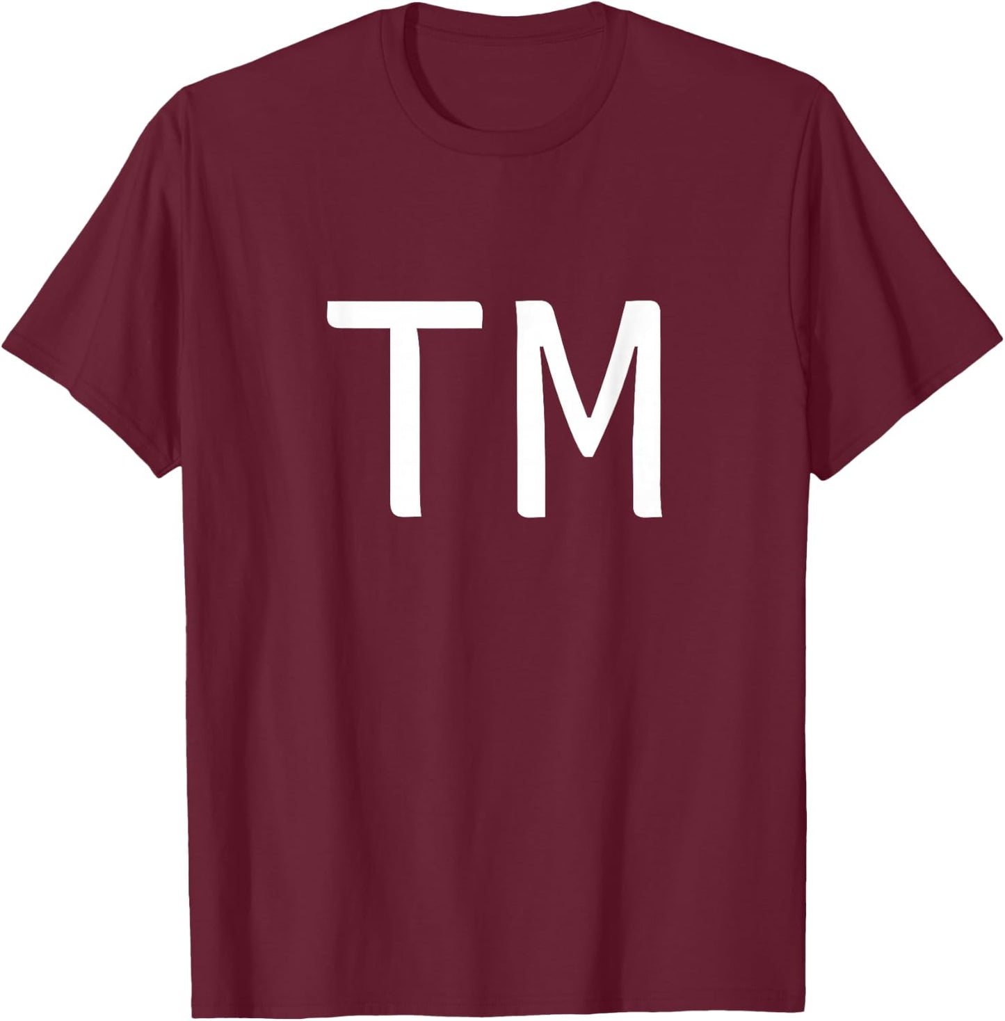 TM Two Letter Pair - Elegant Personalized Initials T-Shirt - T-Shirt | Maroon
