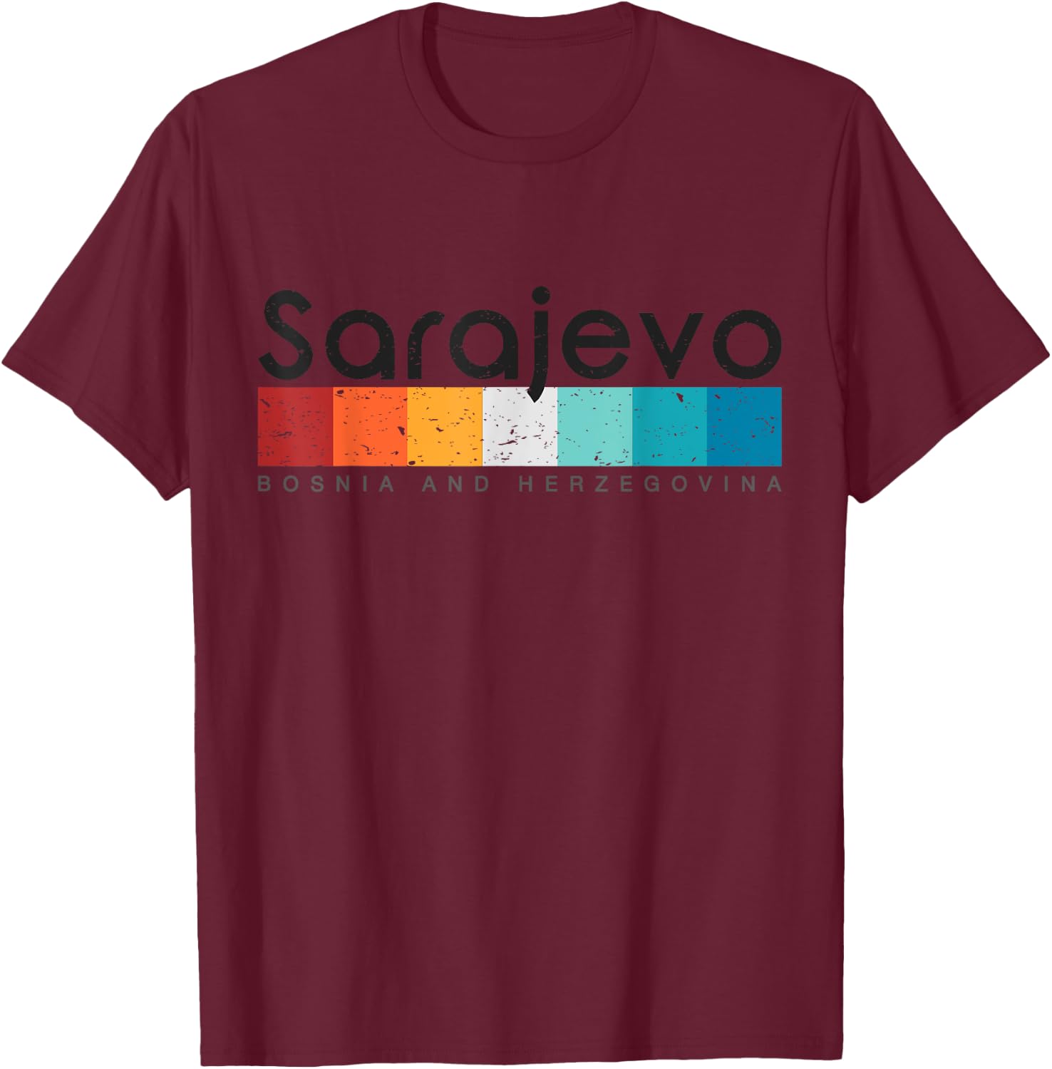 Vintage Sarajevo Bosnia and Herzegovina Retro Design T-Shirt - T-Shirt | Maroon