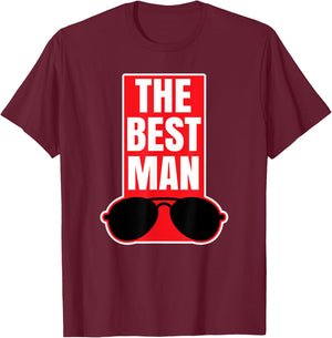 Best Man Cool Wedding Party Gift Groom Shirt T-Shirt - T-Shirt | Maroon