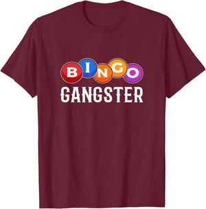 Bingo Shirts - Bingo Gangster T-Shirt - T-Shirt | Maroon