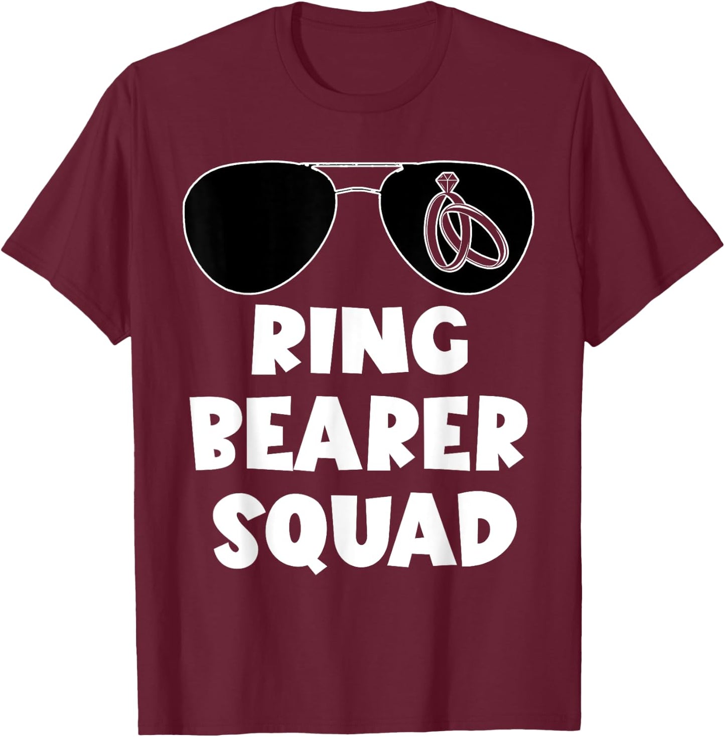 Squad Wedding Party Ring Sunglass Ring Bearer Security T-Shirt - T-Shirt | Maroon