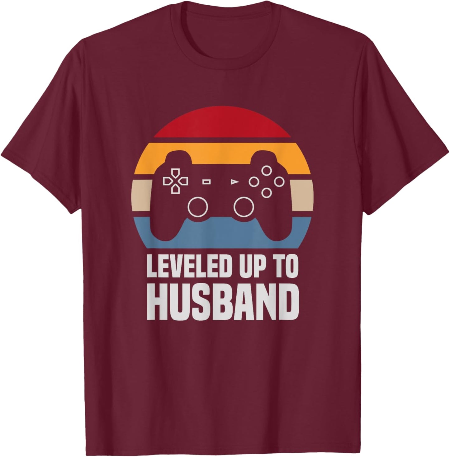 Leveled Up To Husband Gifts Newly Married Couple T-Shirt - T-Shirt | Maroon