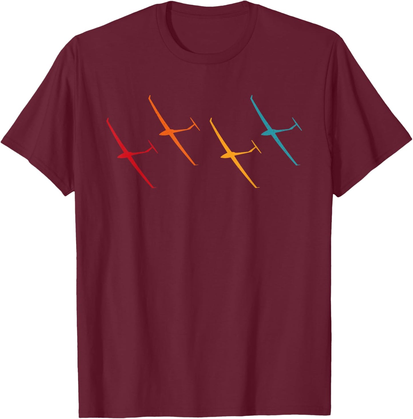 Glider Pilot Retro Plane Glider Airplane Sailplane Gliding T-Shirt - T-Shirt | Maroon