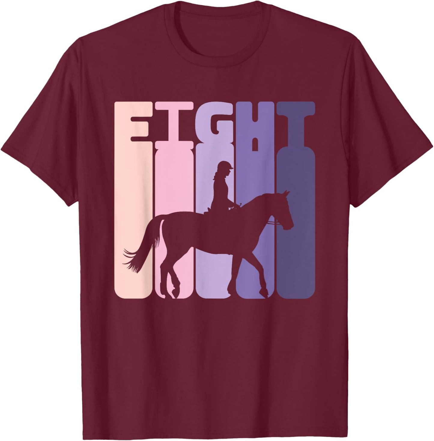 8th Birthday Horse Rider Girl Horse Fan 8 Years Girl T-Shirt - T-Shirt | Maroon