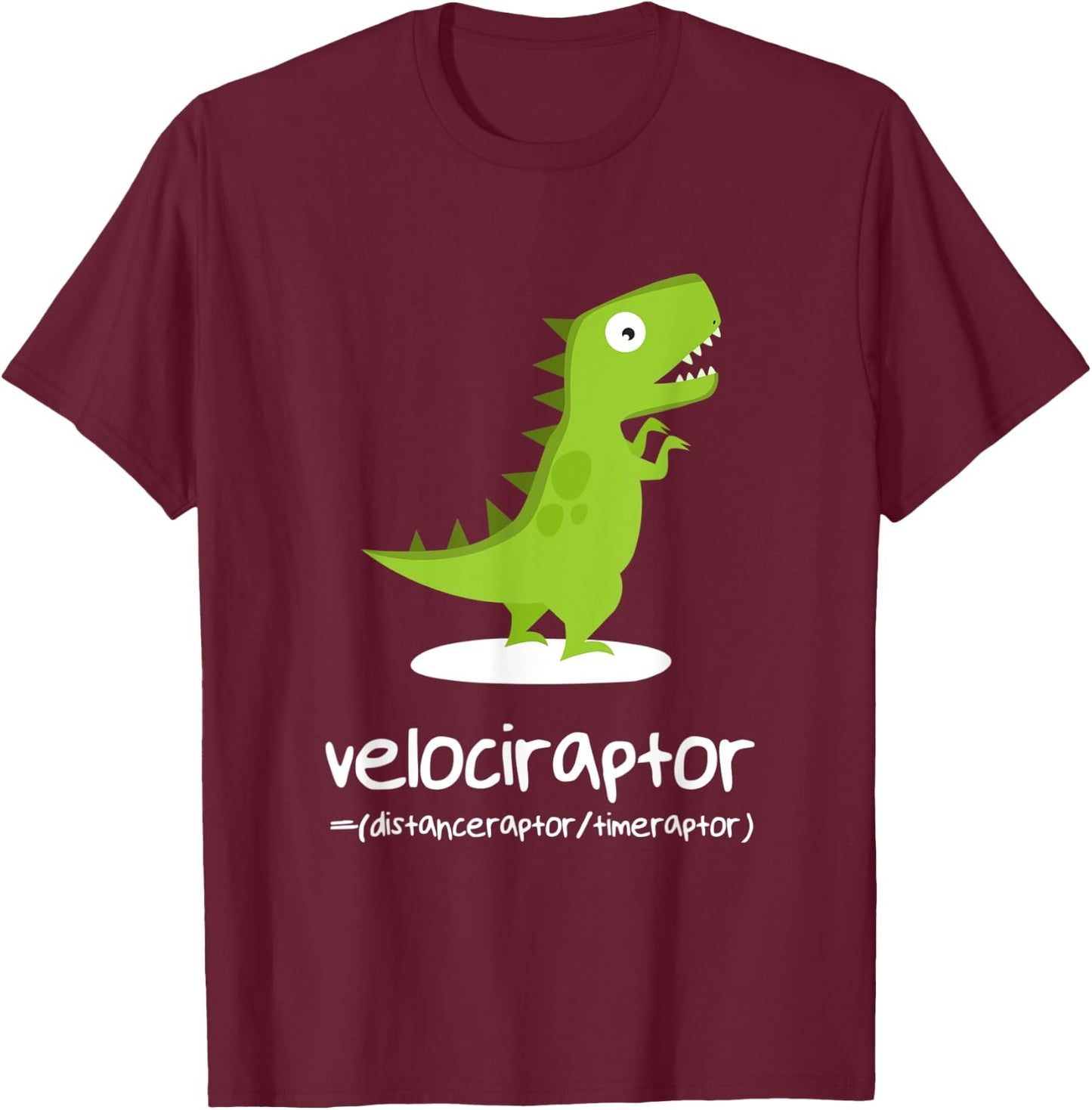 Math Shirt Funny Dinosaur Velociraptor Algebra Equation T-Shirt - T-Shirt | Maroon
