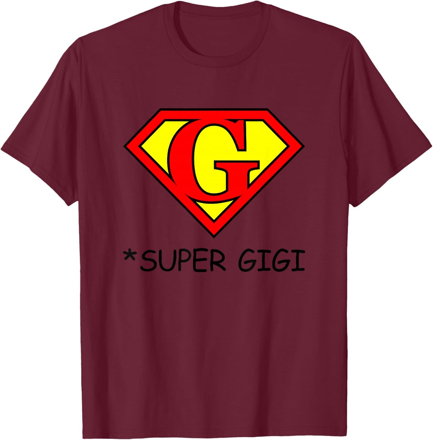 Super GIGI Shirt, Super Grandma, Grandma Superhero T-Shirt - T-Shirt | Maroon