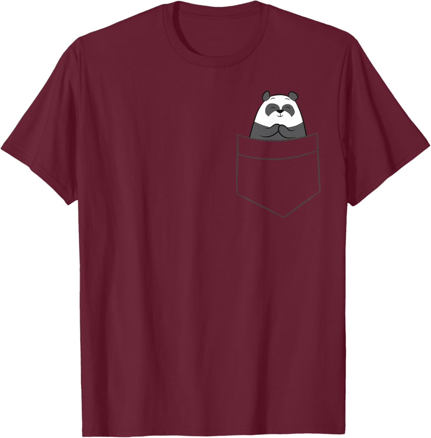 Panda Bear in a Bag Funny Panda T-Shirt - T-Shirt | Maroon