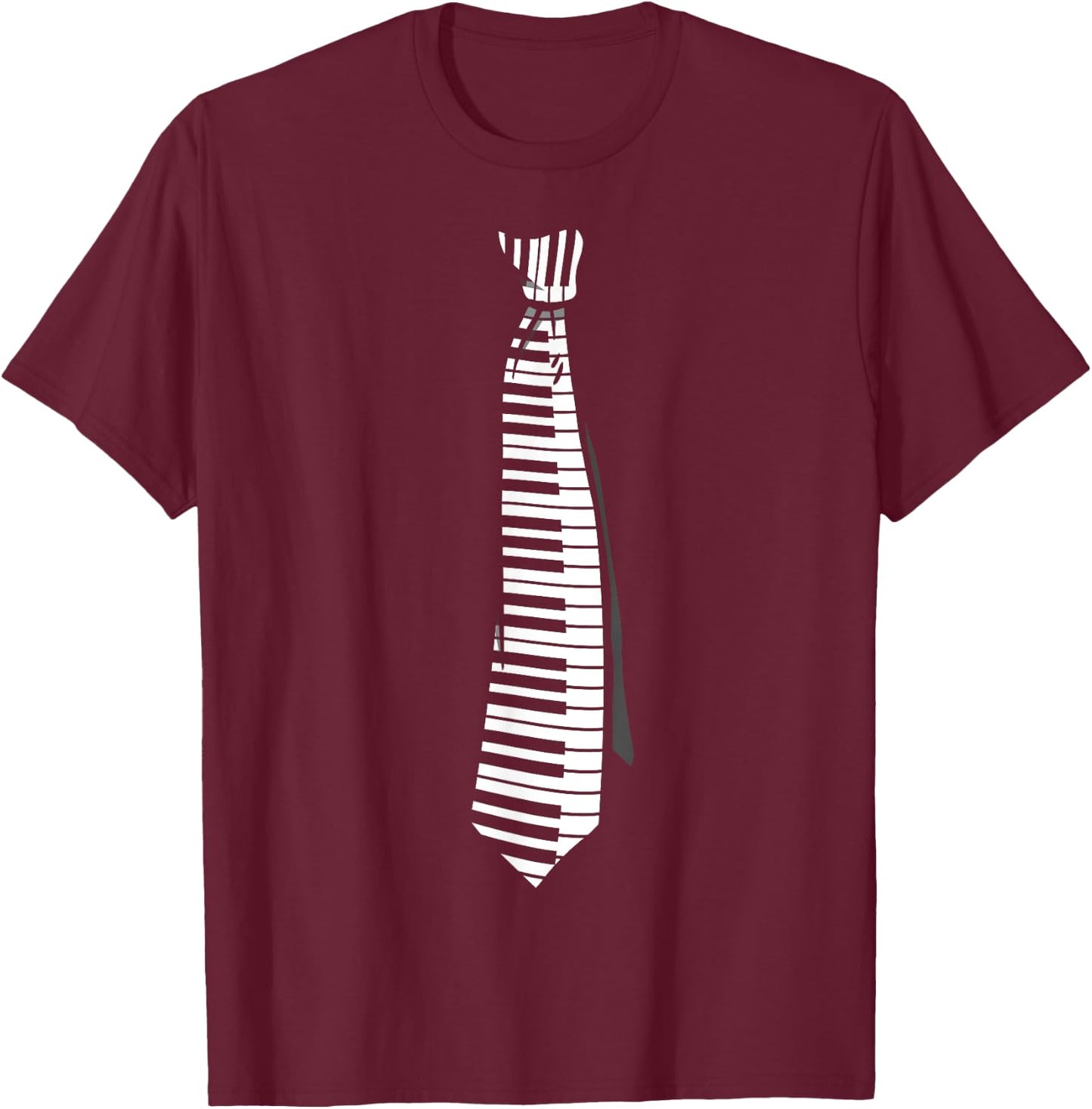 Piano Pianist Funny Keyboard Tie T-Shirt - T-Shirt | Maroon
