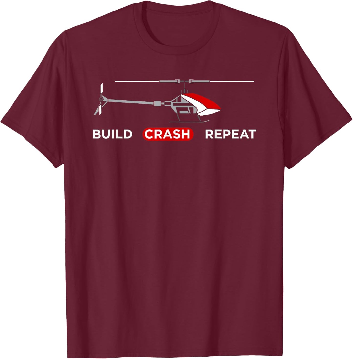 Funny RC Helicopter Design T-Shirt - T-Shirt | Maroon