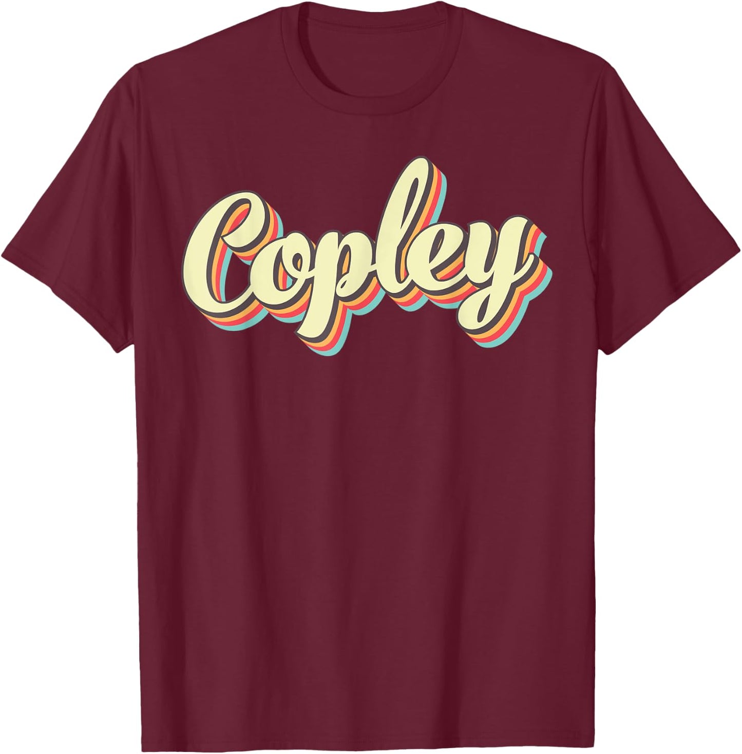 Copley Retro Art Baseball Font Vintage T-Shirt - T-Shirt | Maroon
