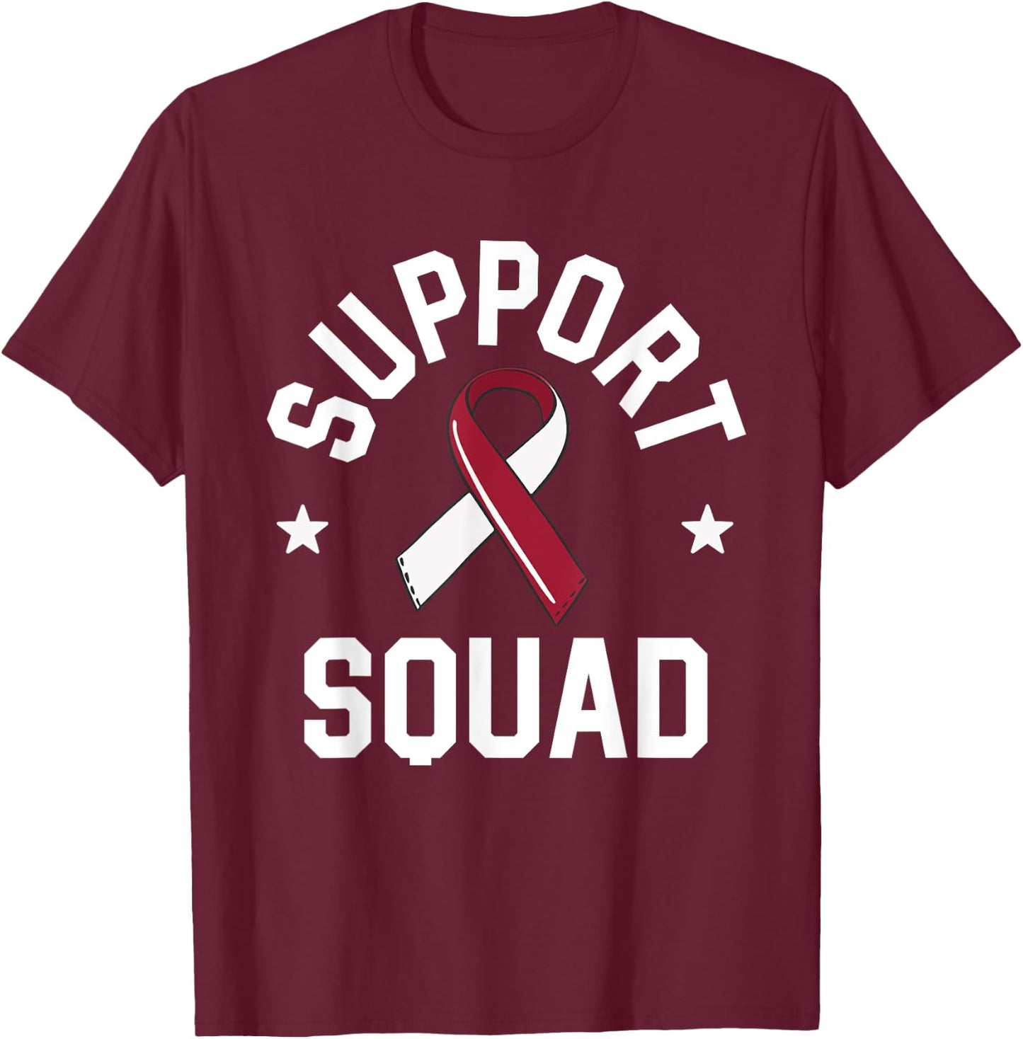 Oral Cancer Support Squad Head And Neck Cancer Awareness T-Shirt - T-Shirt | Maroon