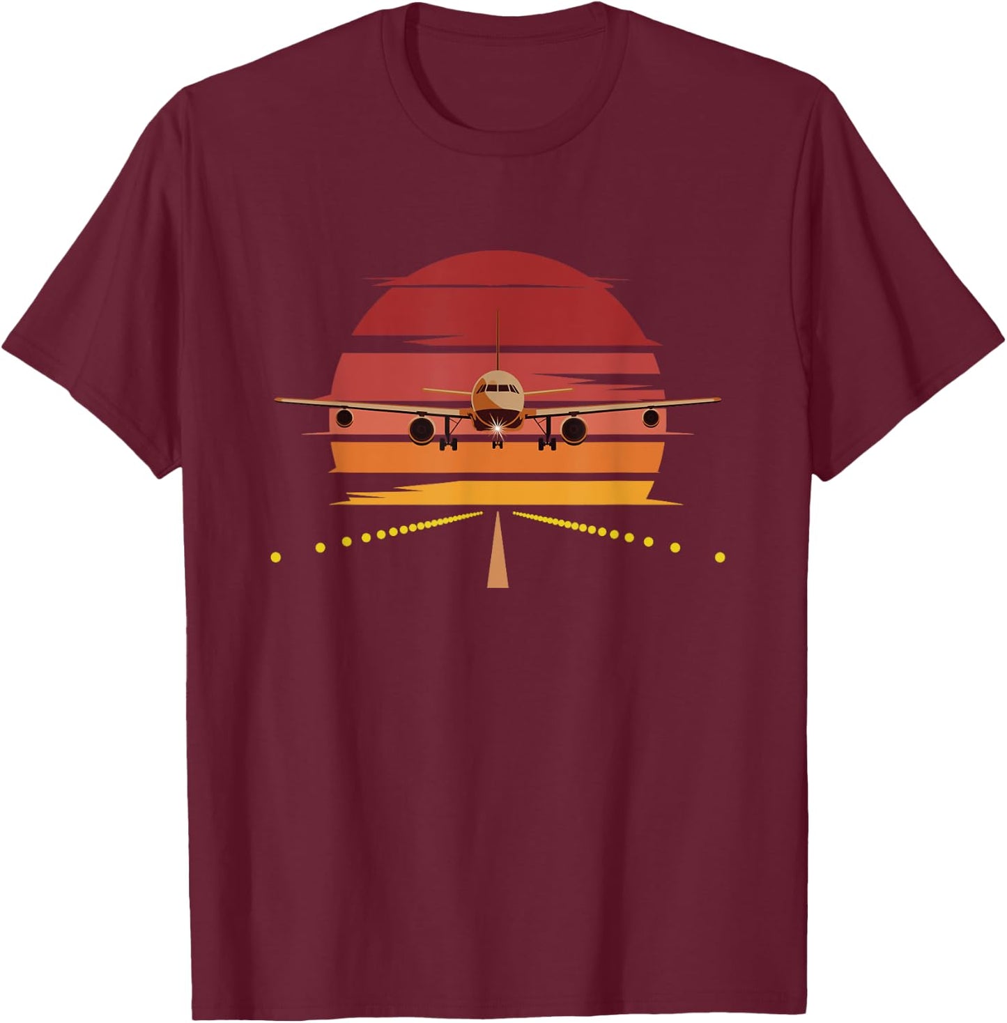 Pilot & Gifts Retro Airplane Pilot - Men's Black Small Classic Fit Short Sleeve Cotton 60% Polyester 40% T-Shirt - T-Shirt | Maroon