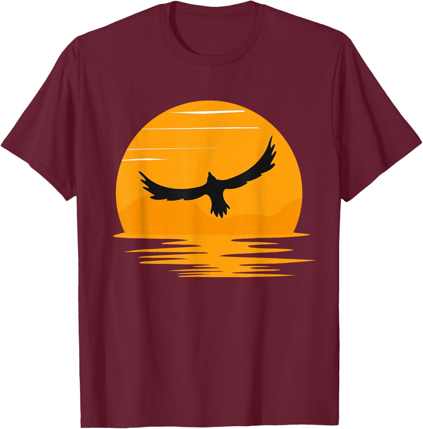 Flying Soaring Bald Eagle Bird Lover Gift Women Kids T-Shirt - T-Shirt | Maroon