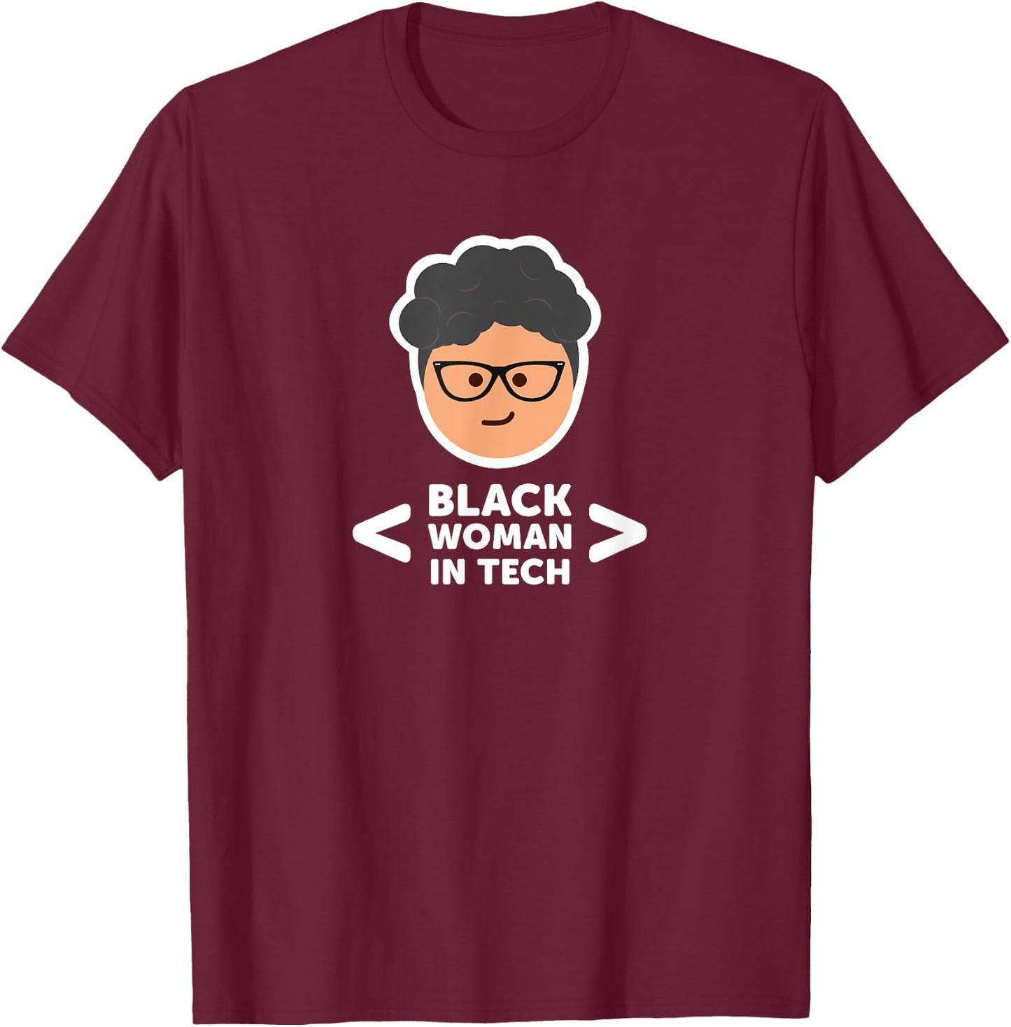 Black Woman In Tech T-Shirt - T-Shirt | Maroon