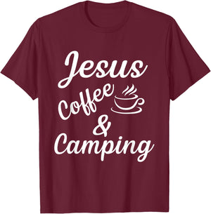 Jesus coffe camping T-Shirt - T-Shirt | Maroon