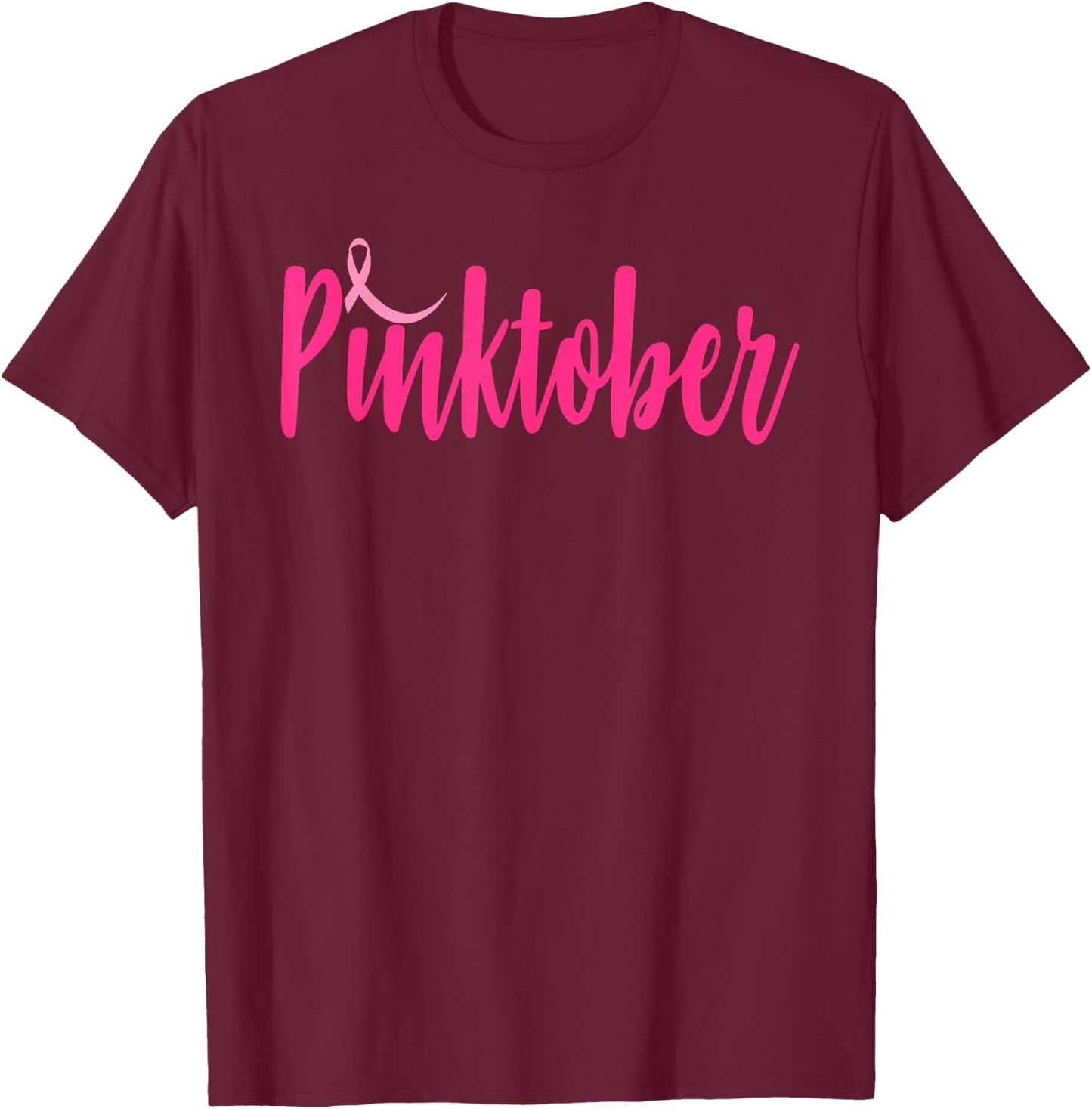 Pinktober Breast Cancer Awareness Cure inspire ladies T-Shirt - T-Shirt | Maroon
