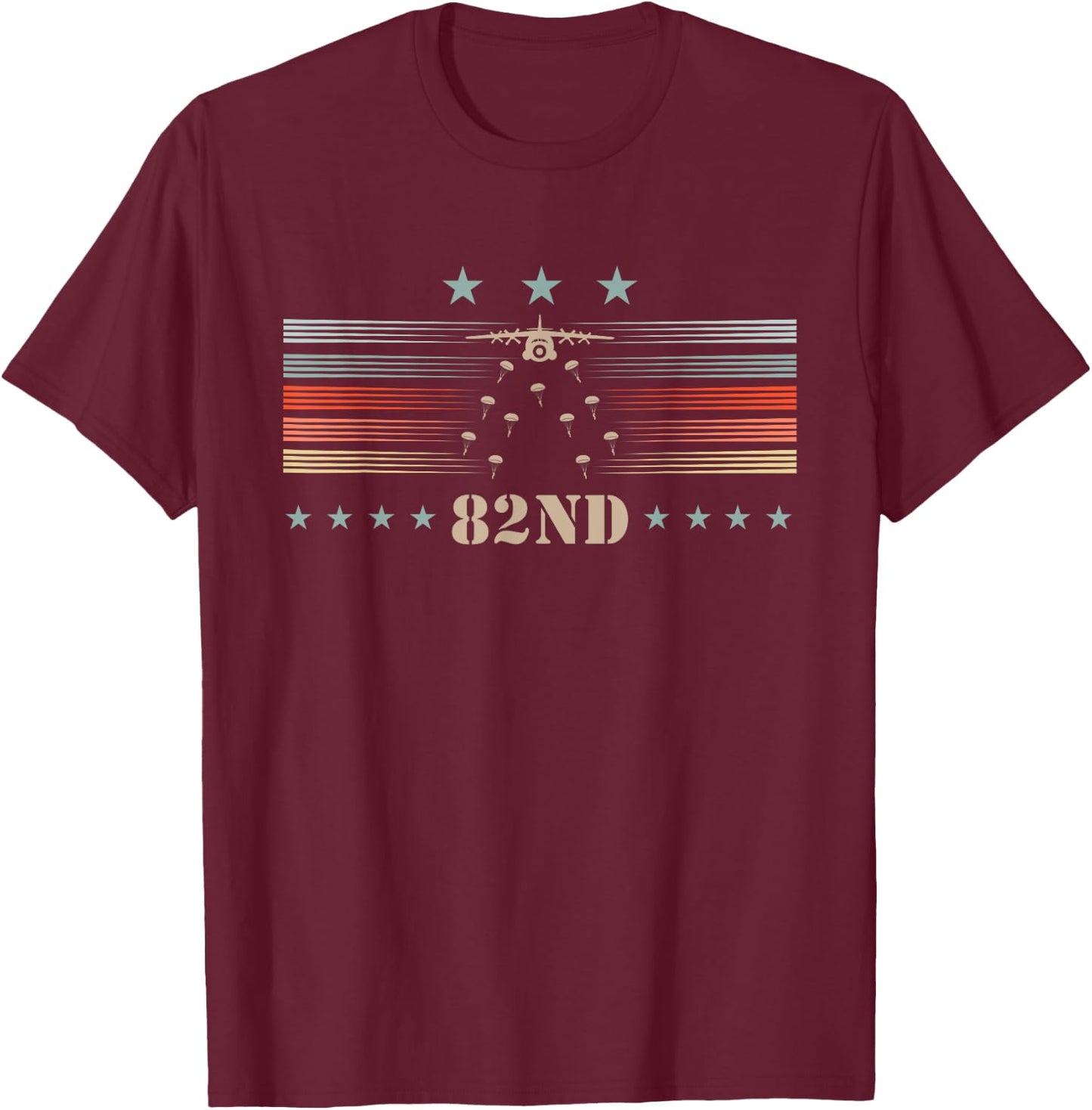 82nd Airborne Paratrooper Vintage T-Shirt - T-Shirt | Maroon