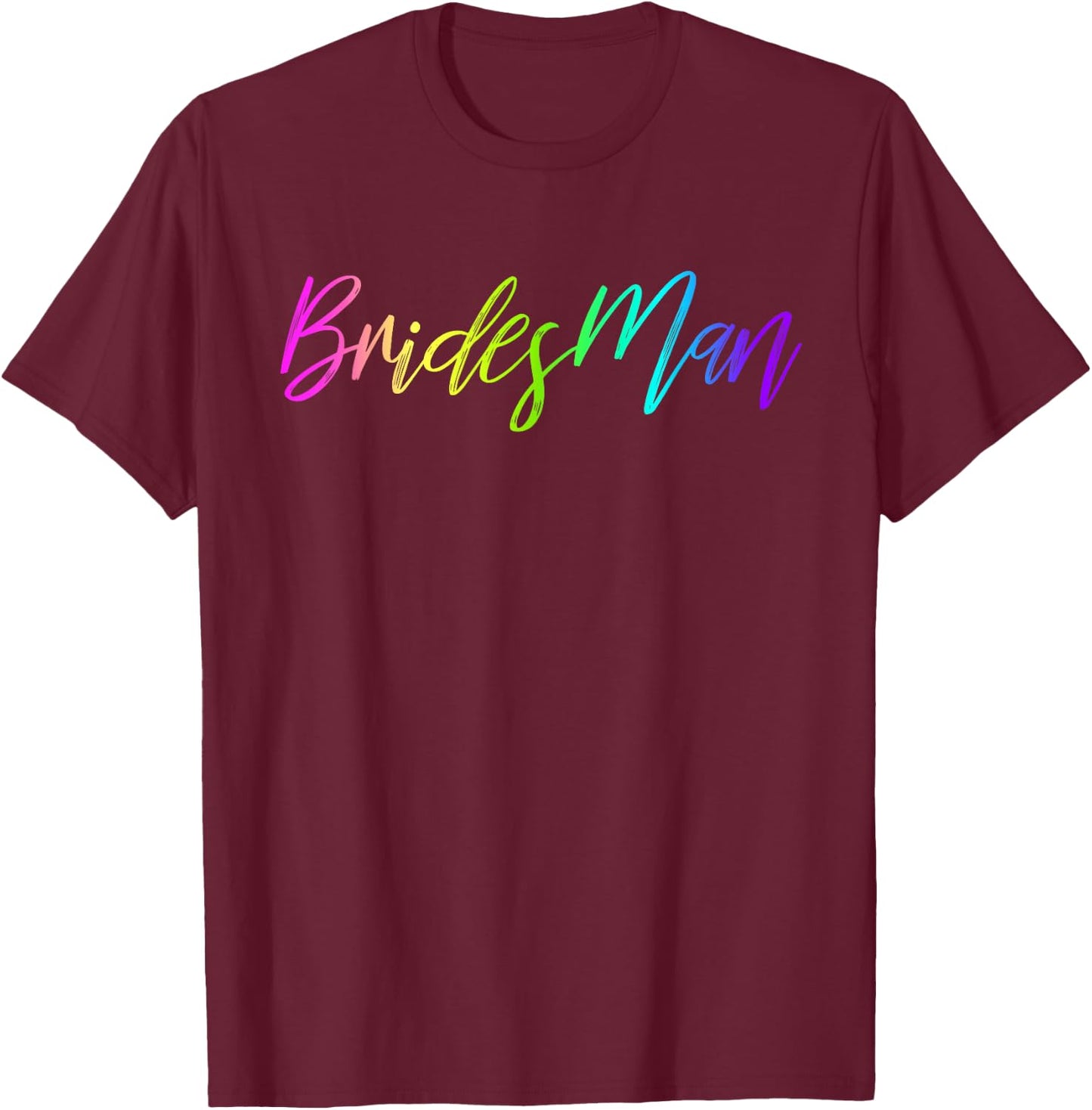 Bridesman Proposal Gift Store Men's LGBT Wedding Bachelorette Party Funny , Black, Small, Short Sleeve, , Classic Fit, Cotton Blend T-Shirt - T-Shirt | Maroon