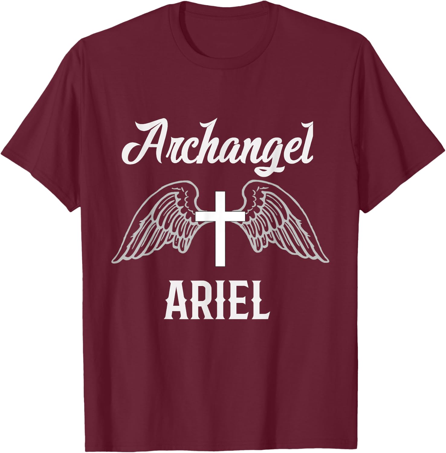 Saint Ariel the Archangel Traditional Catholic Prayer T-Shirt - T-Shirt | Maroon