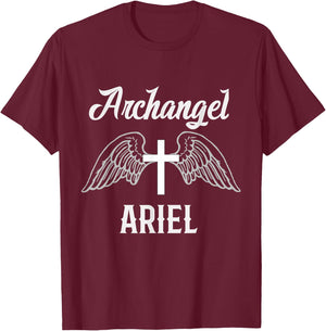 Saint Ariel the Archangel Traditional Catholic Prayer T-Shirt - T-Shirt | Maroon