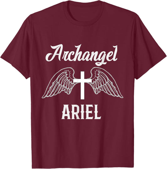 Saint Ariel the Archangel Traditional Catholic Prayer T-Shirt - T-Shirt | Maroon