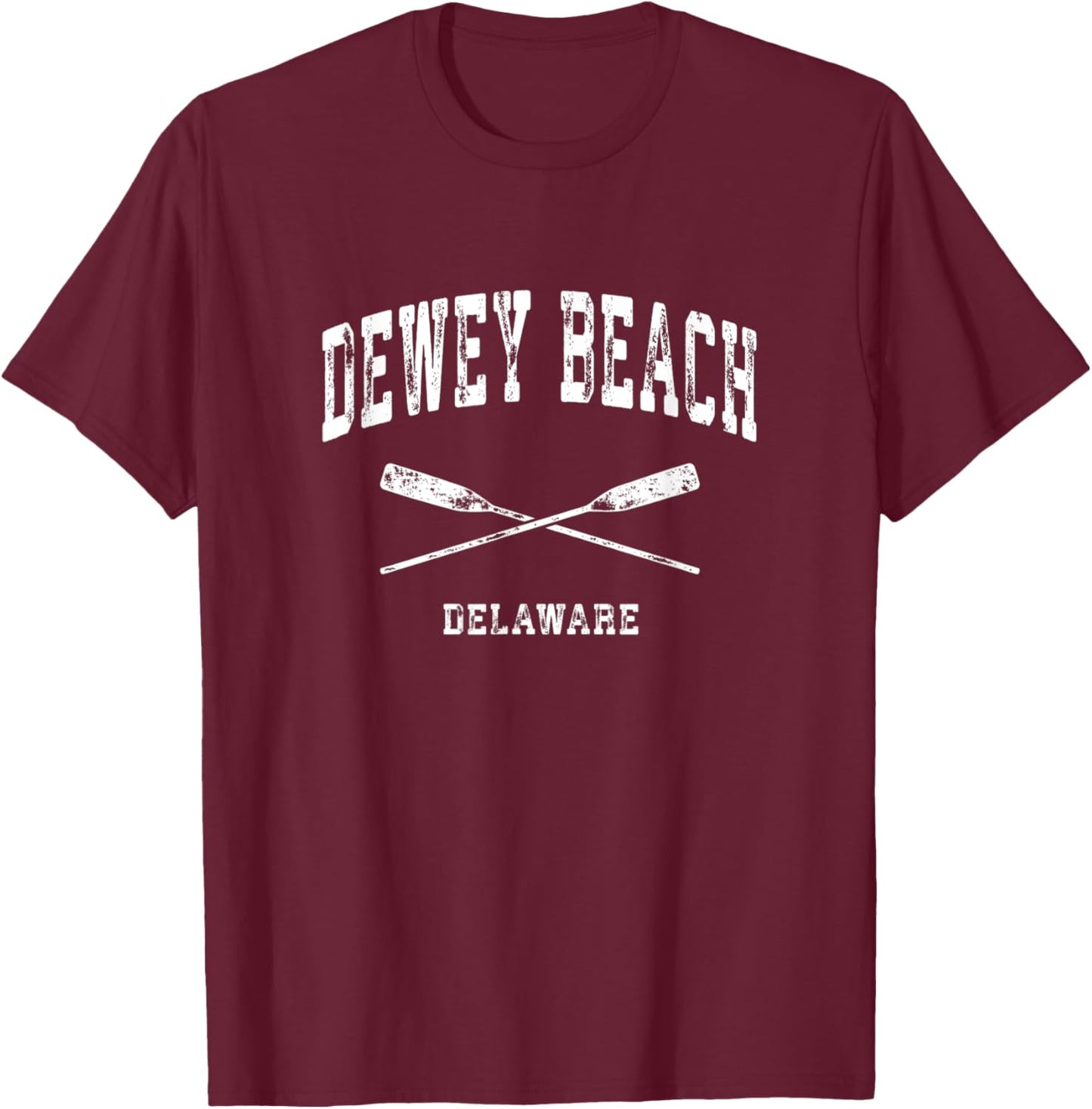 Dewey Beach Delaware Vintage Nautical Crossed Oars Women Kids T-Shirt - T-Shirt | Maroon