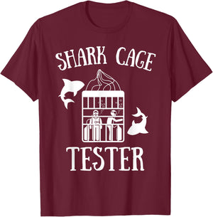 Wheelchair Handicap Humor Handicapped Shark Cage Tester T-Shirt - T-Shirt | Maroon