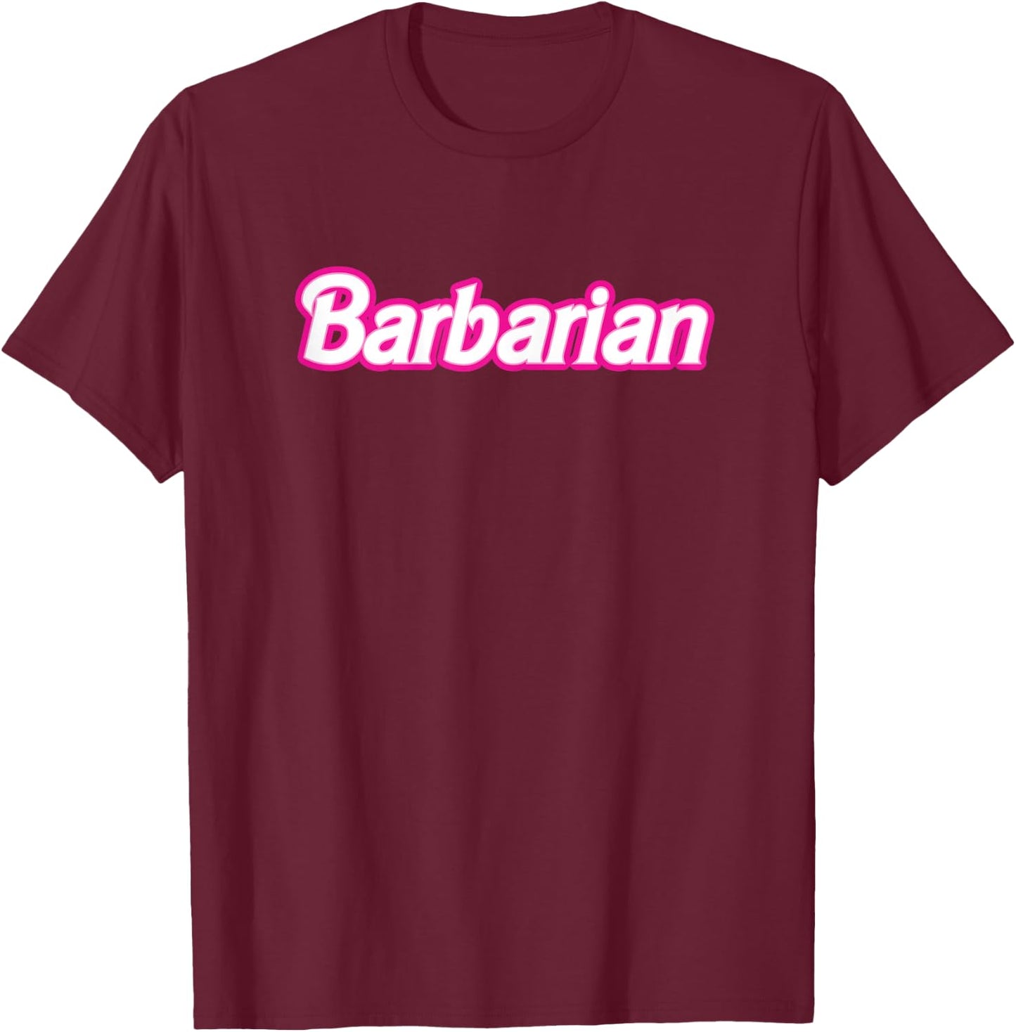 Love The Pink Barbarian Pink Retro T-Shirt - T-Shirt | Maroon