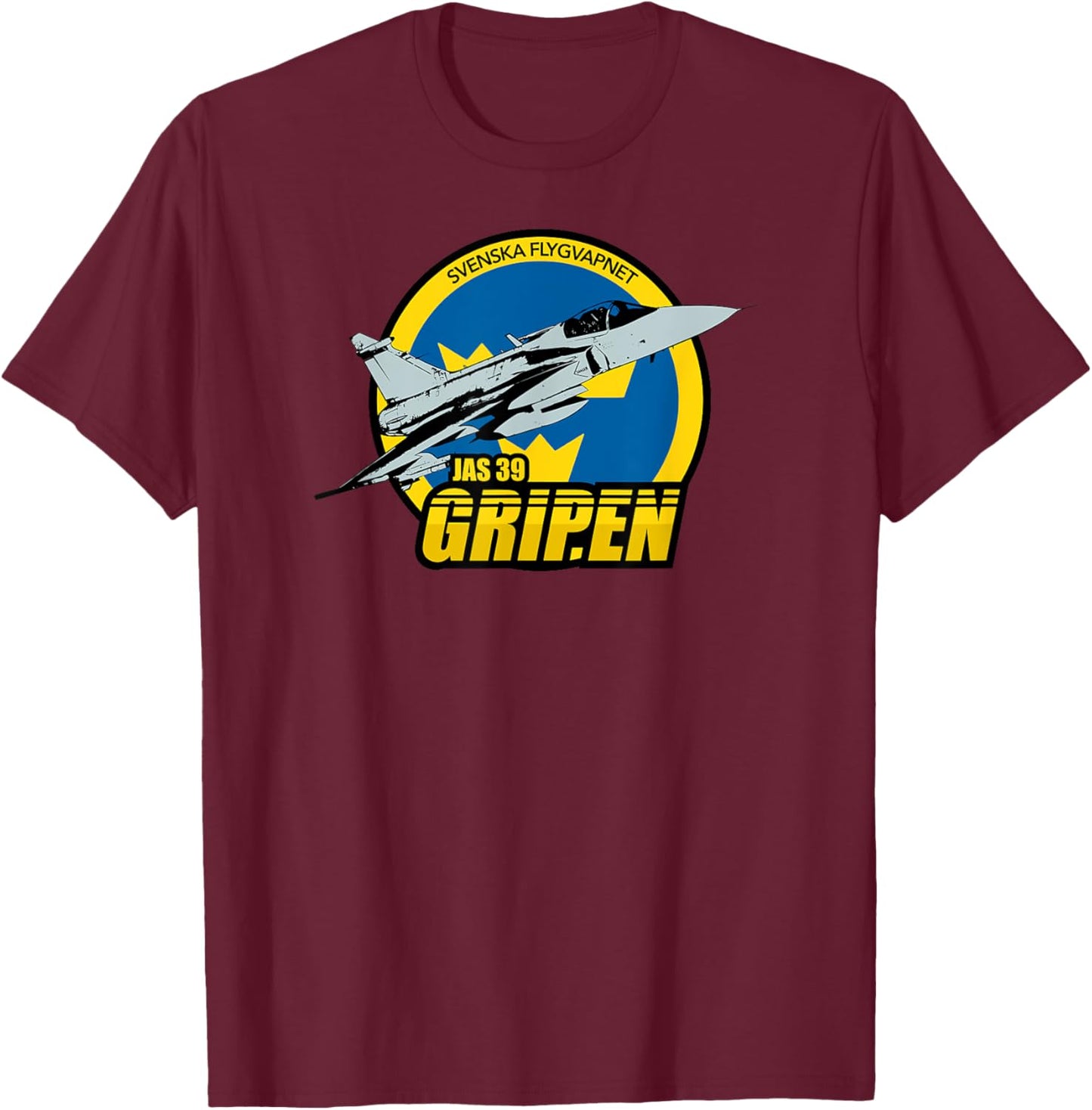 JAS 39 Gripen T-Shirt - T-Shirt | Maroon