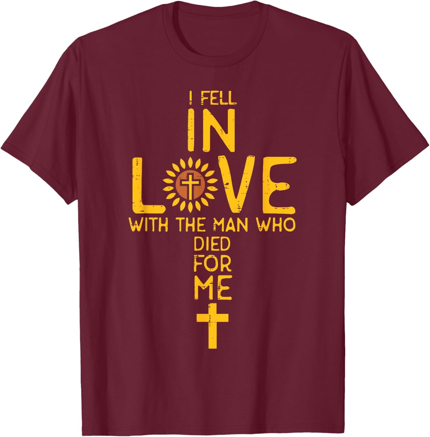 In Love With The Man Who Died For Me Christian Men Women T-Shirt - T-Shirt | Maroon
