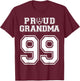Custom Proud Football Grandma Number 99 Personalized Women T-Shirt - T-Shirt | Maroon