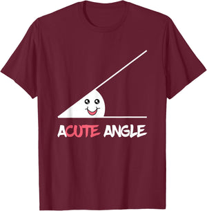 Funny Acute Angle Triangle Geometry Geometric Science Math T-Shirt - T-Shirt | Maroon