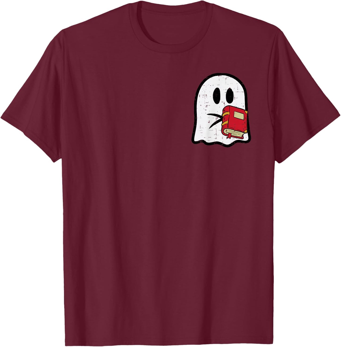 Ghost Read Reading Librarian Book Halloween Men Women Kids T-Shirt - T-Shirt | Maroon