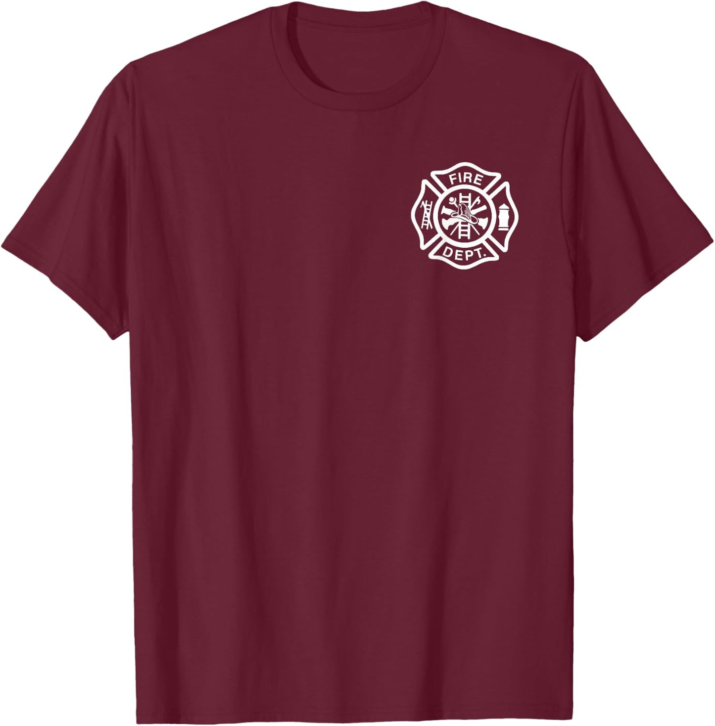 Fire Department Logo Uniform Fireman Symbol Firefighter Gear T-Shirt - T-Shirt | Maroon