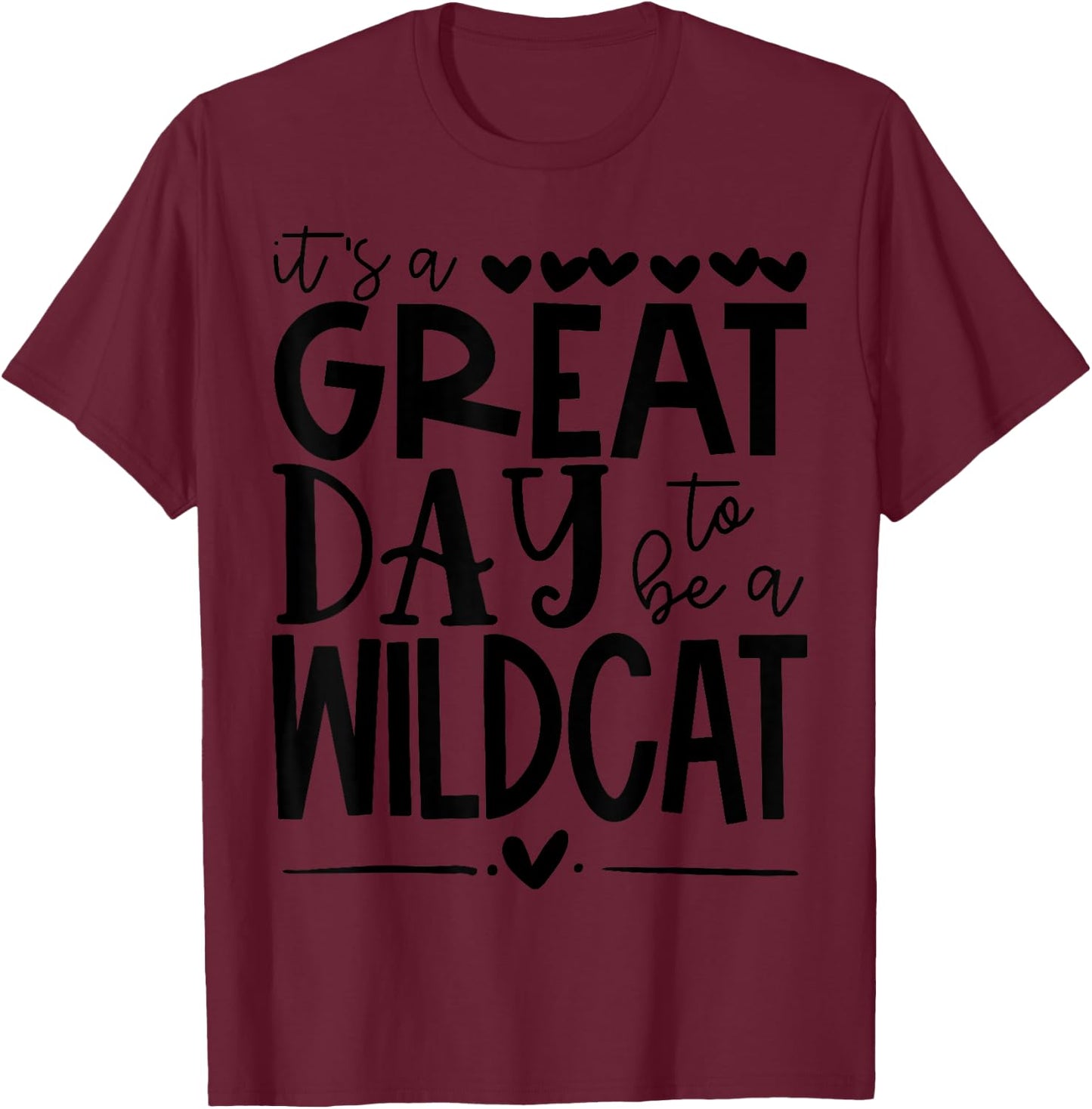 Wildcats School Sports Fan Team Spirit Great Day Women Kids T-Shirt - T-Shirt | Maroon
