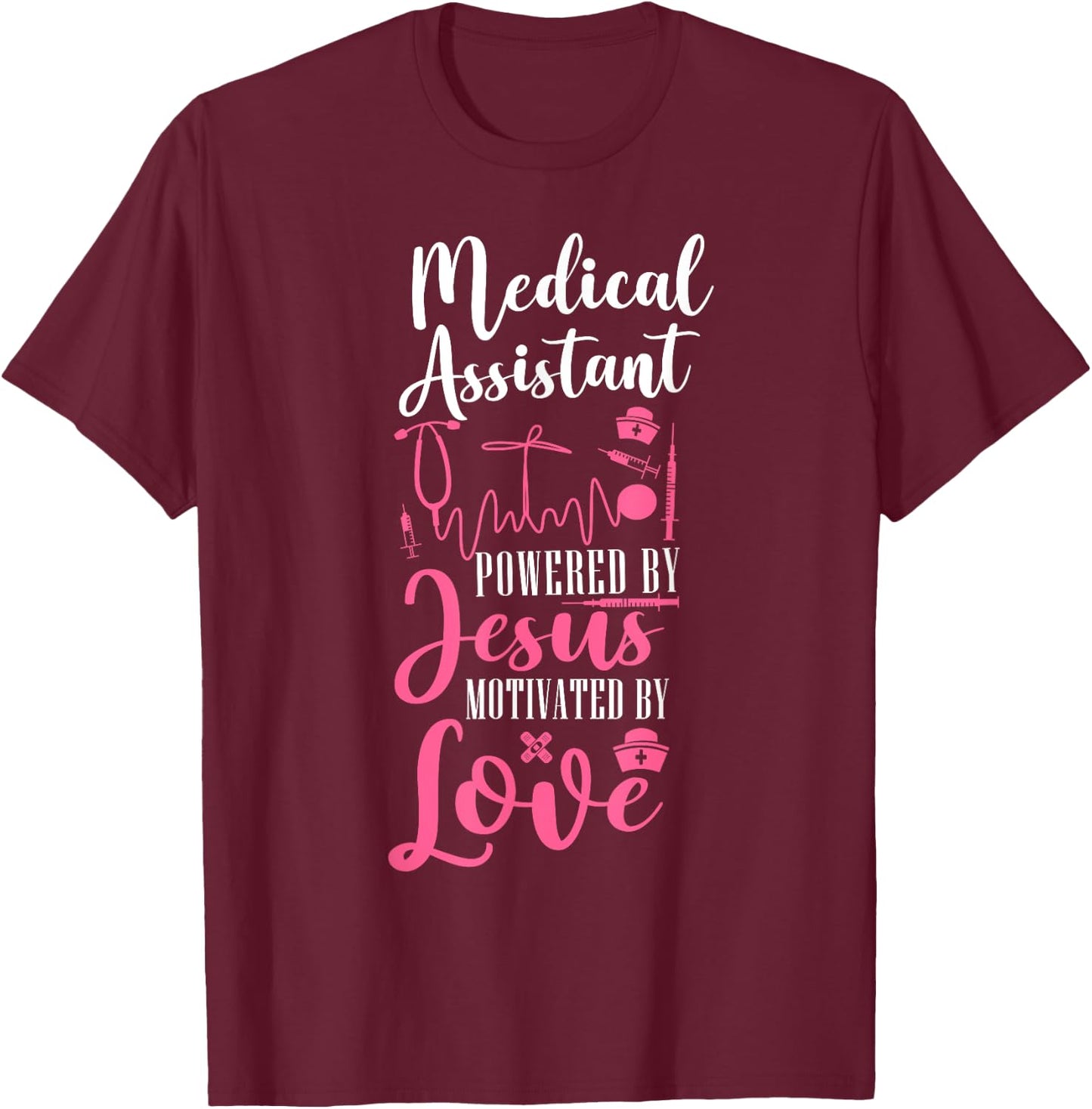 Certified Medical Assistant Jesus Faith CMA T-Shirt - T-Shirt | Maroon