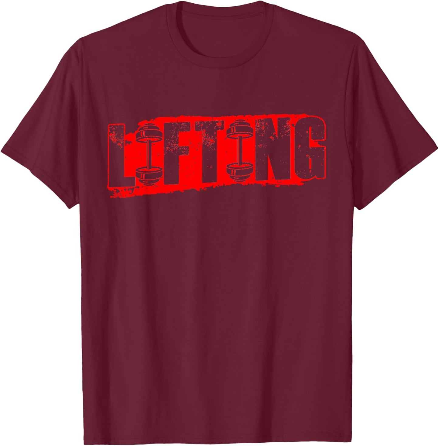 Lifting Weightlifting Lift Workout Gym T-Shirt - T-Shirt | Maroon