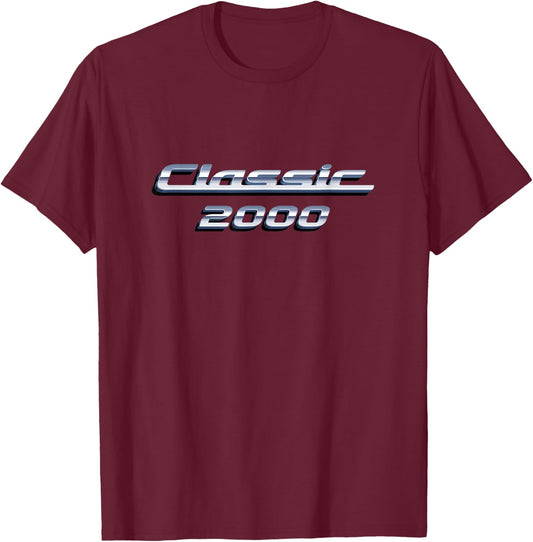 25th Birthday Vintage Classic Car 25 Year Old Classic 2000 T-Shirt - T-Shirt | Maroon