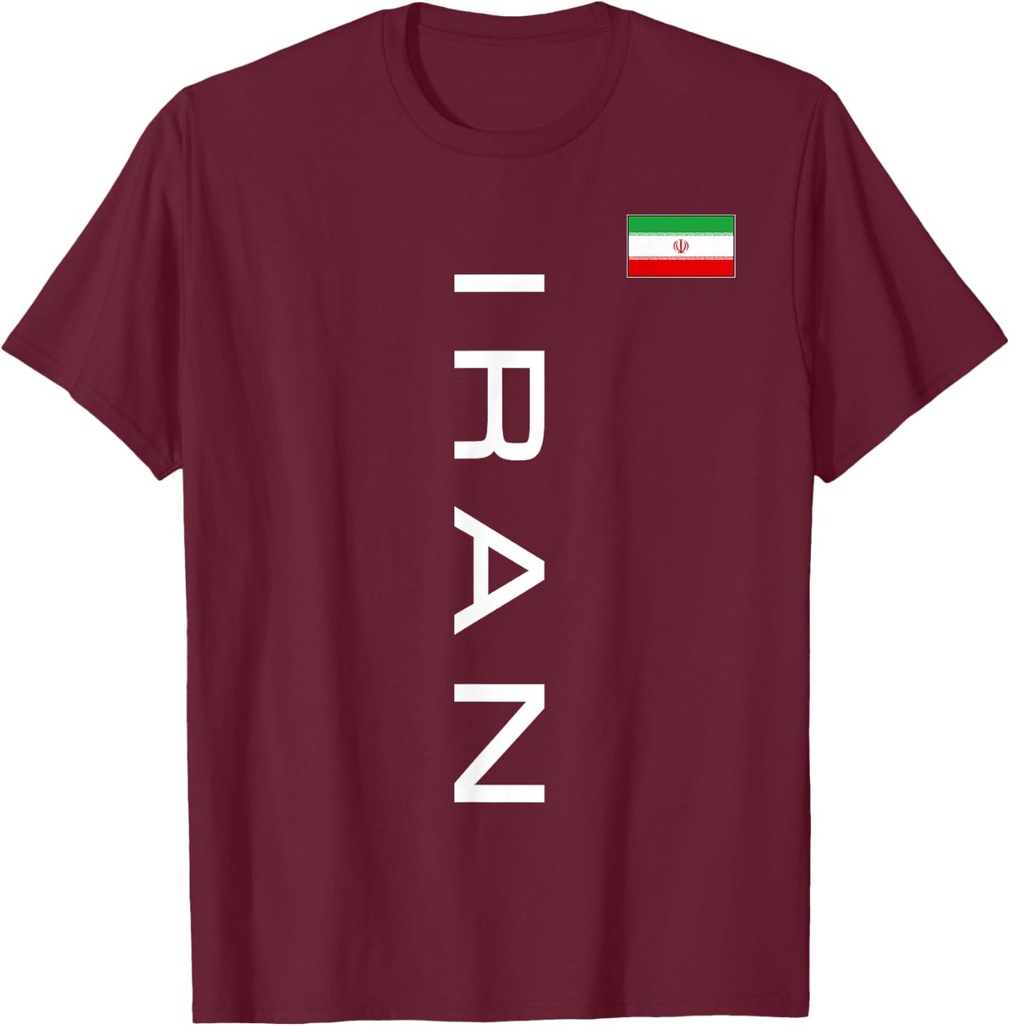 Iran Flag Iranian Athletic Games Sports Jersey Style T-Shirt - T-Shirt | Maroon