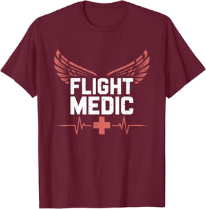 Flight Medic, Helicopter Nurse Response EMT Paramedic T-Shirt - T-Shirt | Maroon