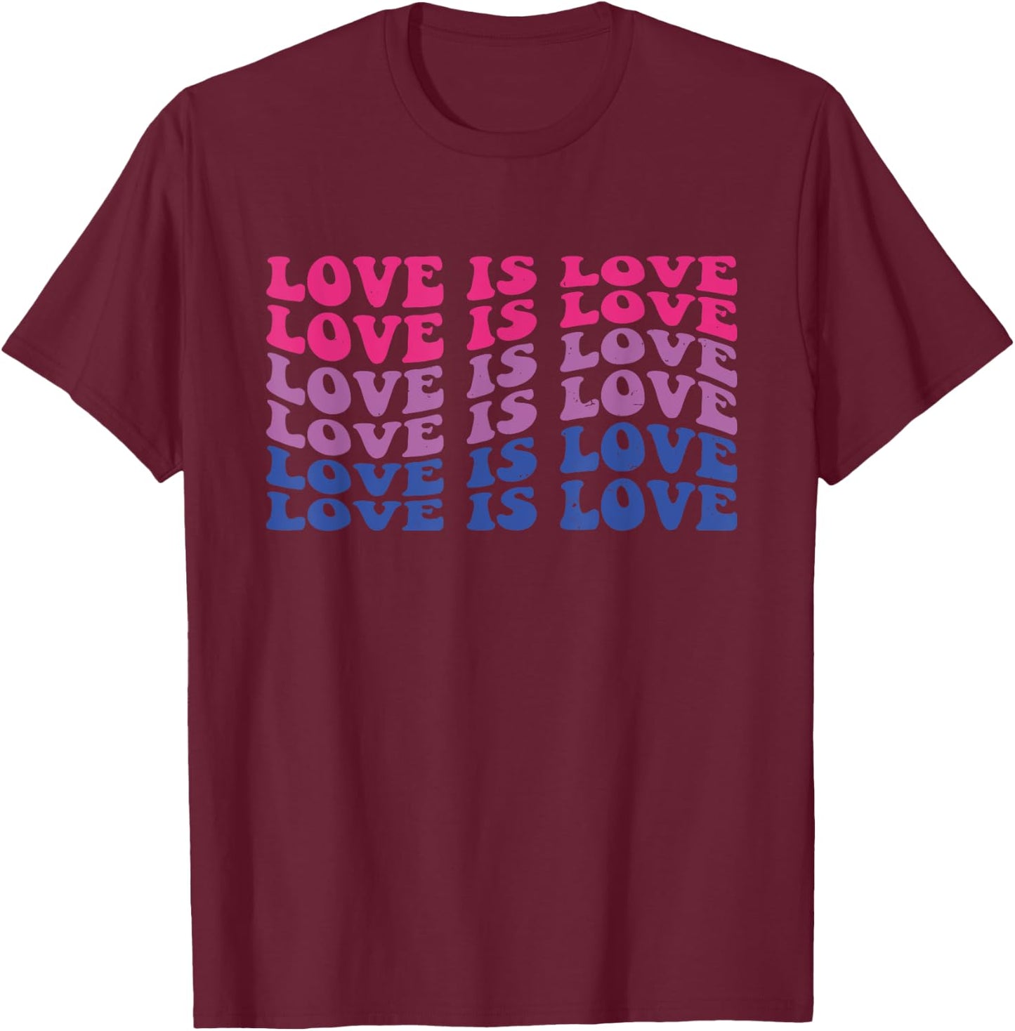 Love Is Love Bi Pride Subtle Bisexual T-Shirt - T-Shirt | Maroon