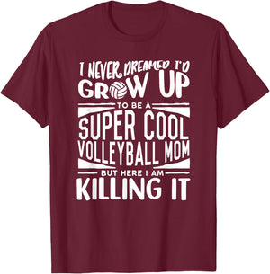 Volleyball Mom Shirt Volleyball Lover Mothers Day Volleyball T-Shirt - T-Shirt | Maroon