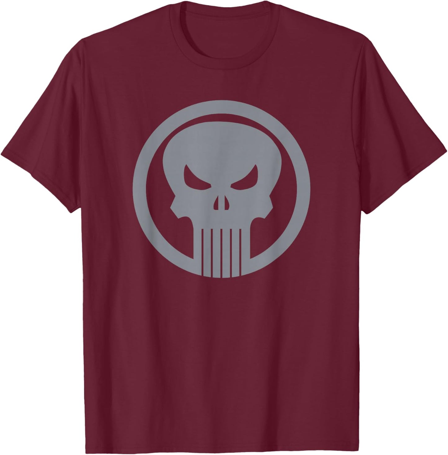 Marvel The Punisher Simple Logo T-Shirt - T-Shirt | Maroon