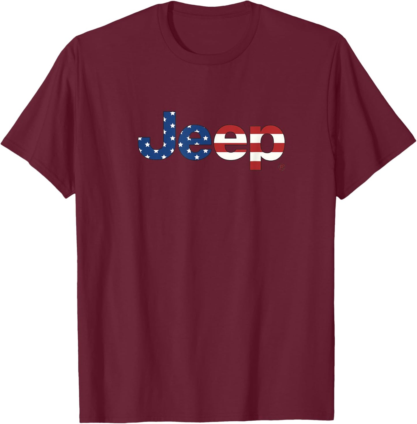 Jeep Flag Wordmark Logo T-Shirt - T-Shirt | Maroon
