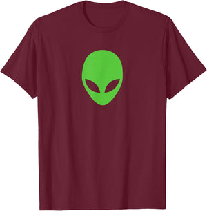 Alien Head Extraterrestrial T-Shirt - T-Shirt | Maroon