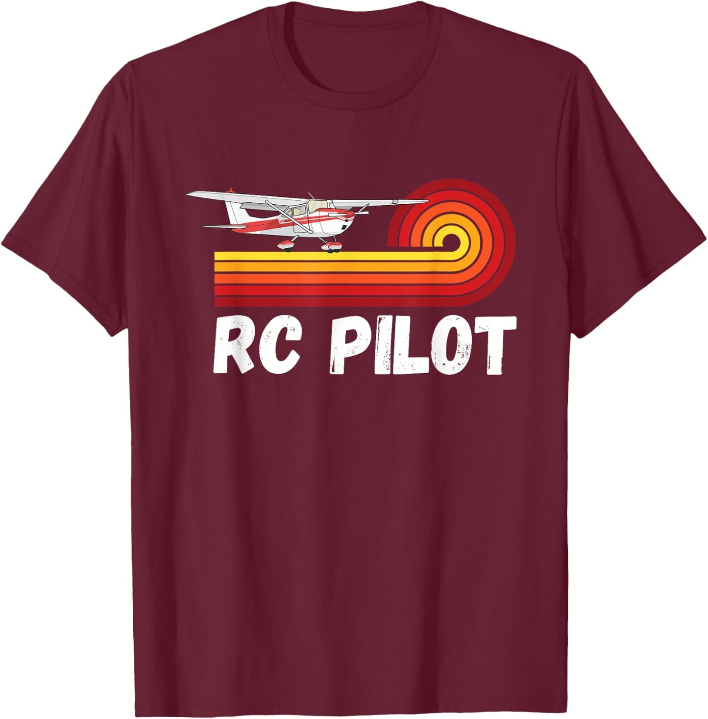 RC Pilot Model Retro Remote Control Plane Airplane Lover T-Shirt - T-Shirt | Maroon