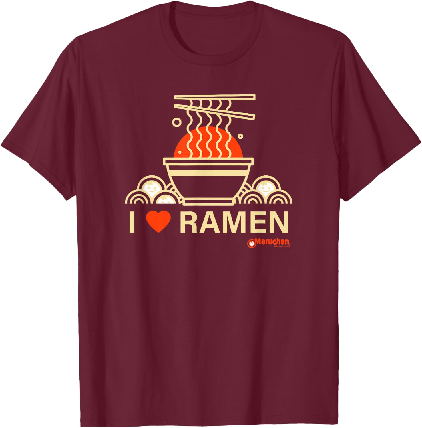 Maruchan I Heart Ramen Noodle Bowl Poster T-Shirt - T-Shirt | Maroon
